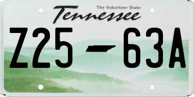 TN license plate Z2563A
