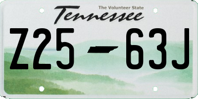 TN license plate Z2563J