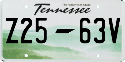TN license plate Z2563V