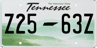 TN license plate Z2563Z
