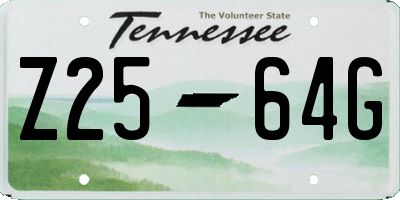 TN license plate Z2564G