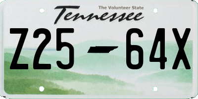 TN license plate Z2564X