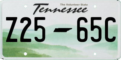 TN license plate Z2565C