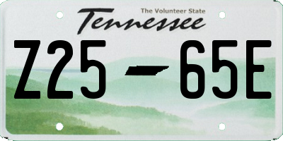 TN license plate Z2565E
