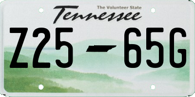 TN license plate Z2565G
