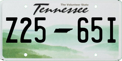 TN license plate Z2565I