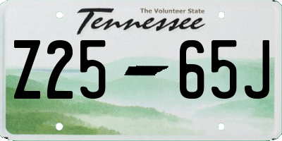 TN license plate Z2565J