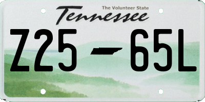 TN license plate Z2565L