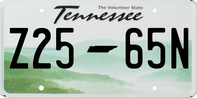 TN license plate Z2565N