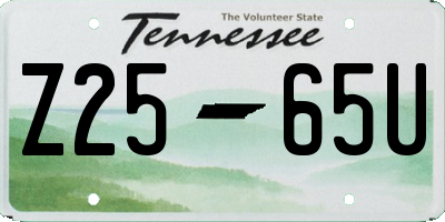TN license plate Z2565U