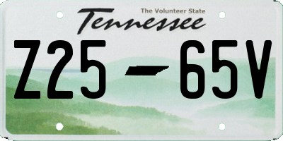 TN license plate Z2565V