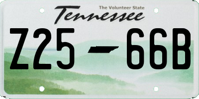 TN license plate Z2566B