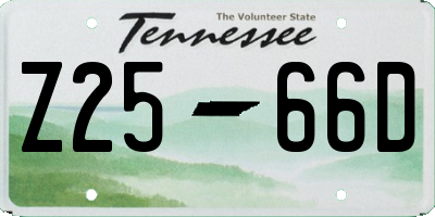 TN license plate Z2566D