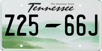 TN license plate Z2566J
