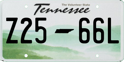 TN license plate Z2566L