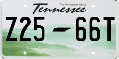 TN license plate Z2566T
