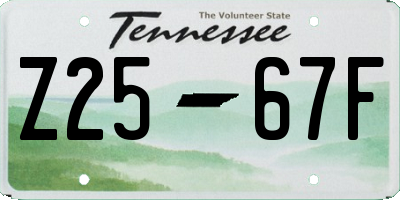 TN license plate Z2567F