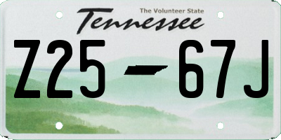 TN license plate Z2567J