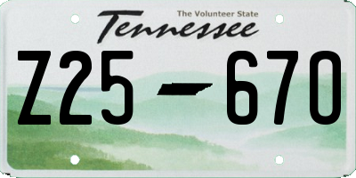 TN license plate Z2567O