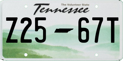 TN license plate Z2567T