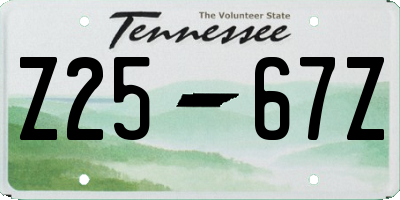 TN license plate Z2567Z