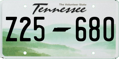 TN license plate Z2568O