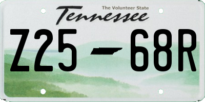 TN license plate Z2568R
