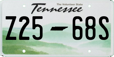 TN license plate Z2568S