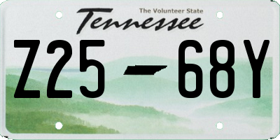 TN license plate Z2568Y