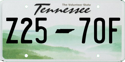 TN license plate Z2570F