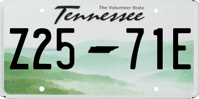 TN license plate Z2571E
