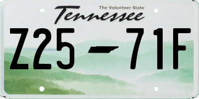 TN license plate Z2571F