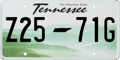 TN license plate Z2571G