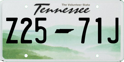 TN license plate Z2571J