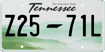 TN license plate Z2571L