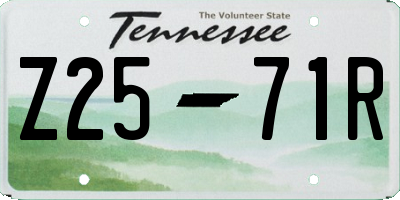 TN license plate Z2571R