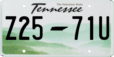 TN license plate Z2571U