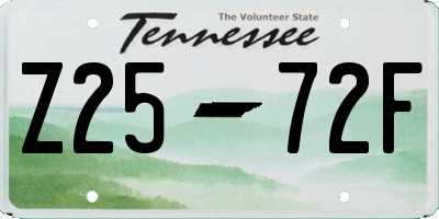 TN license plate Z2572F