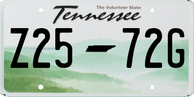 TN license plate Z2572G