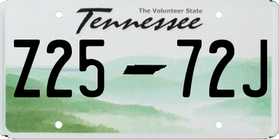 TN license plate Z2572J