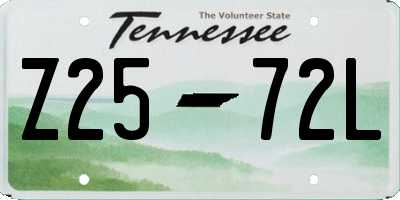 TN license plate Z2572L