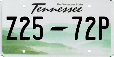 TN license plate Z2572P