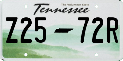 TN license plate Z2572R