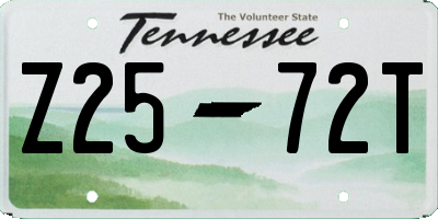 TN license plate Z2572T