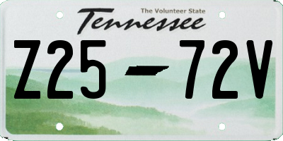 TN license plate Z2572V