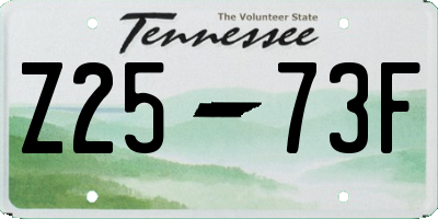 TN license plate Z2573F