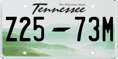 TN license plate Z2573M