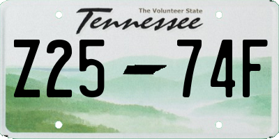 TN license plate Z2574F