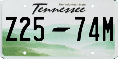 TN license plate Z2574M