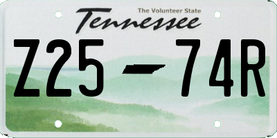 TN license plate Z2574R